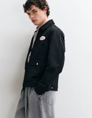 Jack & Jones patch worker jacket in black