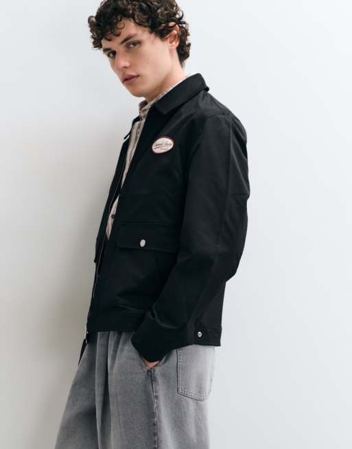 Jack & Jones patch worker jacket in black, 5 of 5