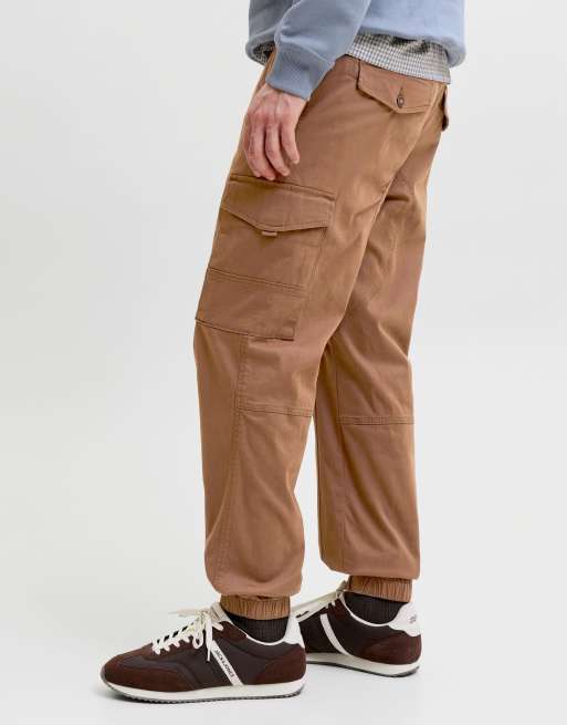 Jack & Jones Paul low rise cargo trousers in brown, 5 of 7