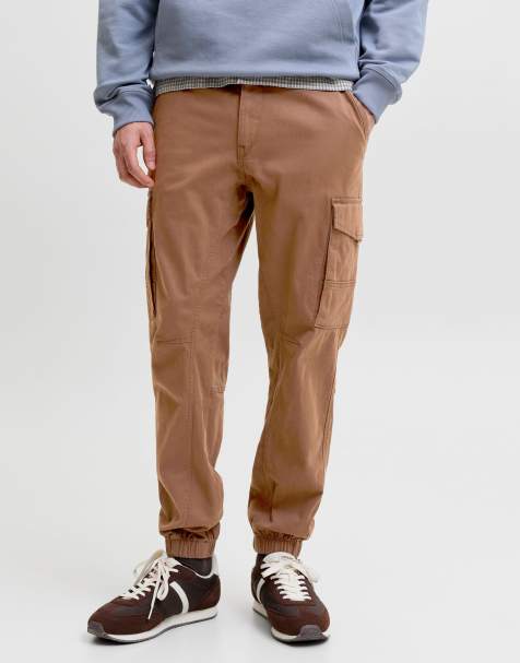 Jack & Jones Paul pantaloni cargo a vita bassa marroni - view 1