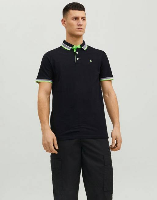 Jack & Jones - Paulo's - Sort kortærmet poloskjorte
