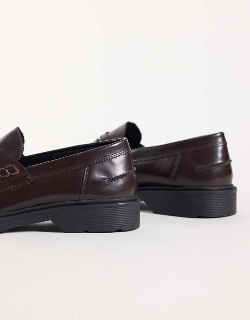 Jack & Jones penny loafer met dikke zool in bordeauxrood, 4 van 4