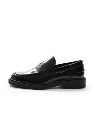 Jack & Jones Penny Loafer With Chunky Sole In Black