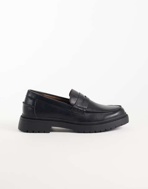 Jack & Jones penny loafers in black - view 1