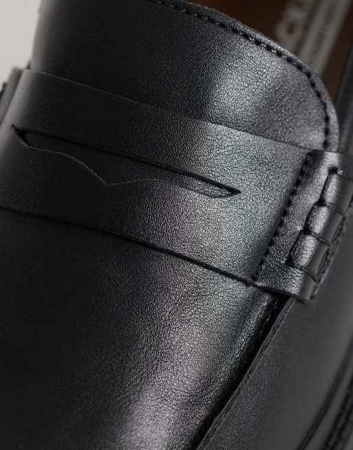 Jack & Jones penny loafers in black, 3 of 4