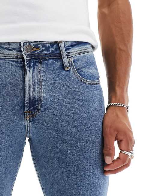 Jack & Jones pete tapered jeans in mid blue, 2 of 5