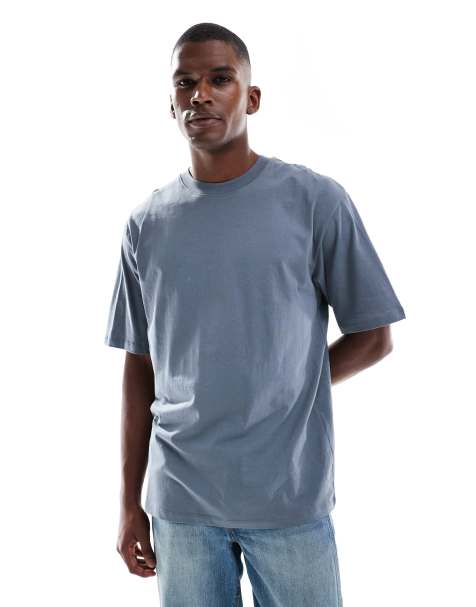 Jack & Jones – Petroleumblå t-shirt i oversize - view 1