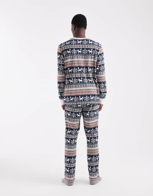 Jack & Jones - Pigiama natalizio con motivo Fair Isle, 4 di 4