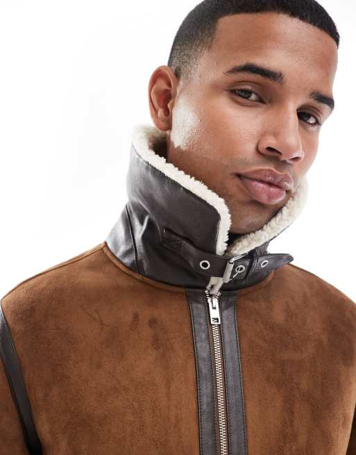 Jack & Jones – Pilotenjacke aus Wildlederimitat in Hellbraun, 5 von 5