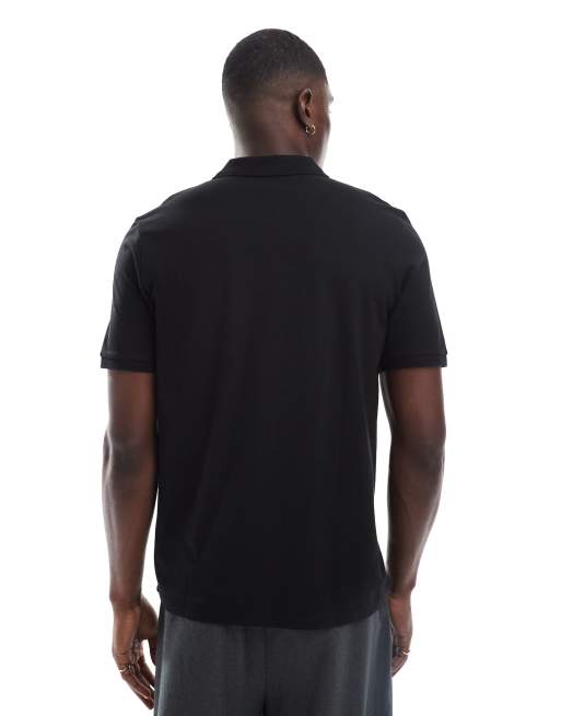 Jack & Jones pique polo in black