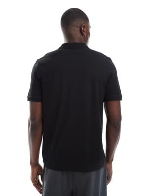 Jack & Jones pique polo in black