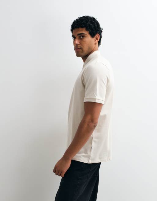 Jack & Jones pique polo in cream, 5 of 5