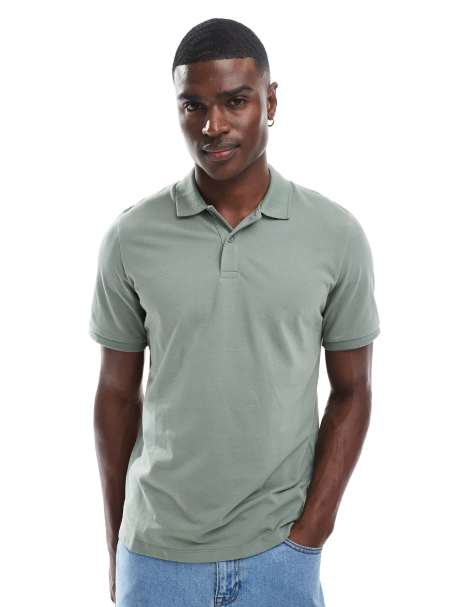 Jack & Jones pique polo in green - view 1