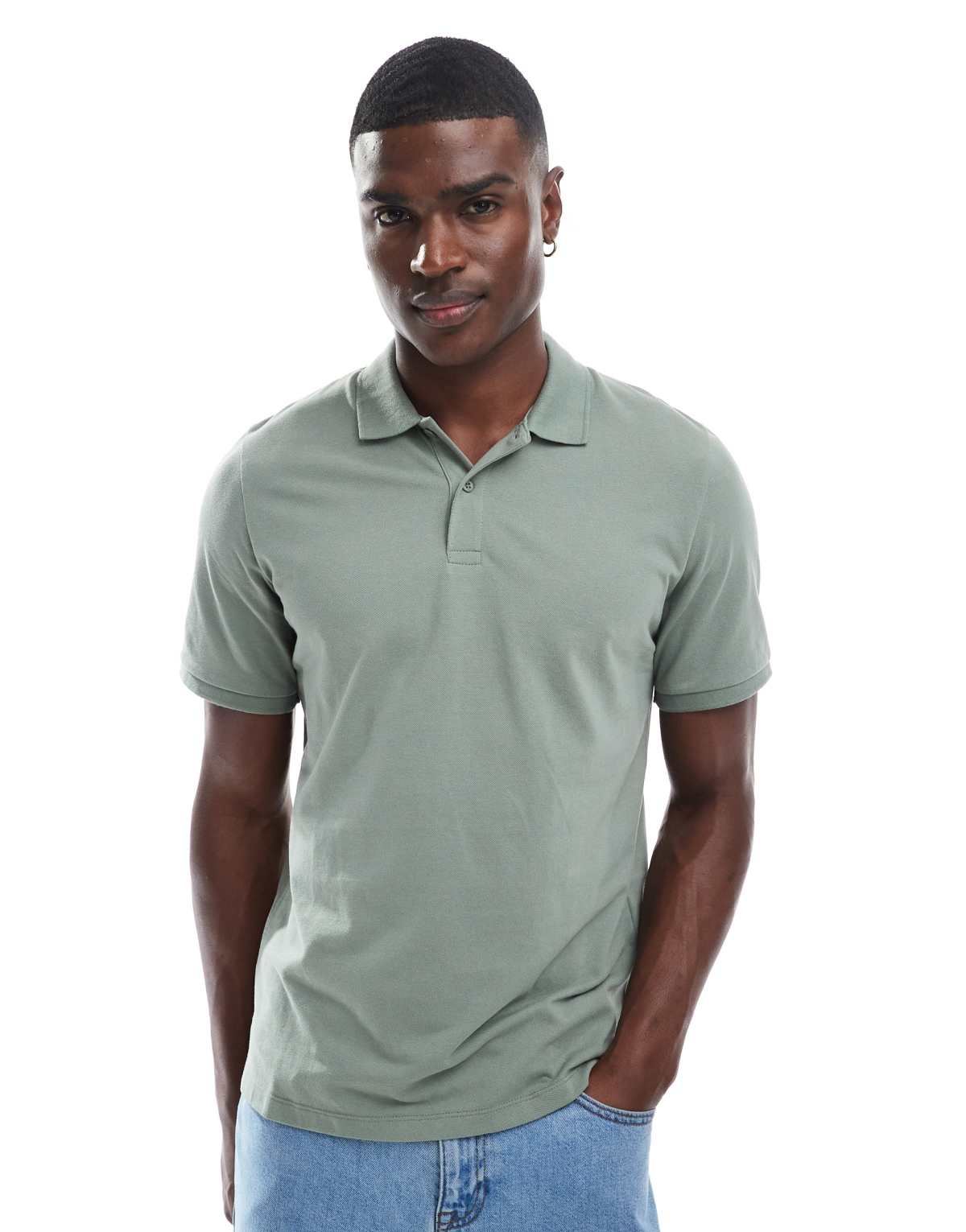 Jack & Jones pique polo in green