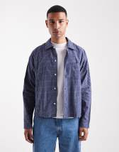 Topman relaxed fit cropped flannel shirt in brown plaid