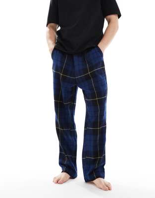 Jack & Jones Plaid Lounge Pants In Blue