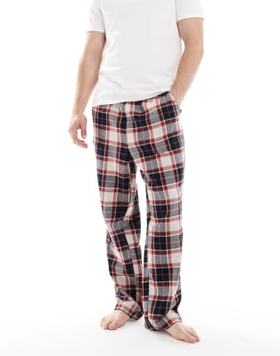 Jack & Jones Plaid Lounge Pants In White