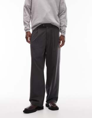 Jack & Jones Pleated Chino Pants In Gray
