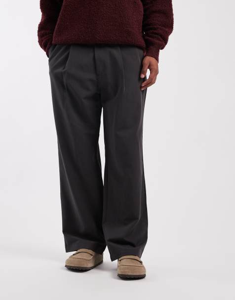 Jack & Jones pleated chino pants in dark grey - view 1