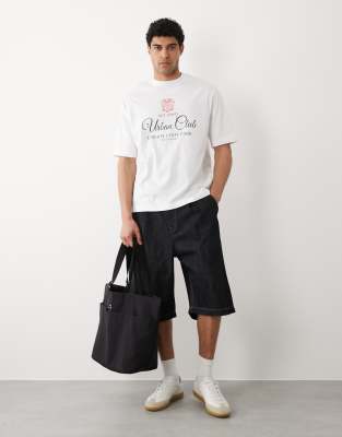 Jack & Jones Pleated Denim Shorts In Blue