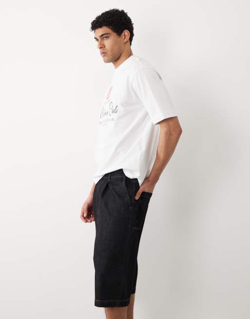 Jack & Jones pleated denim shorts in dark wash, 2 of 5