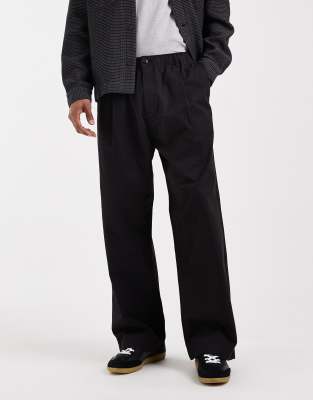 Jack & Jones Pleated Track Pants In Black