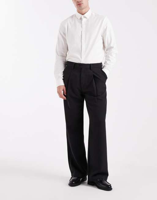 Jack & Jones pleated wide leg dress pants in black, 2 of 5