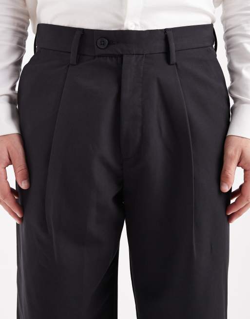 Jack & Jones pleated wide leg dress pants in black, 5 of 5
