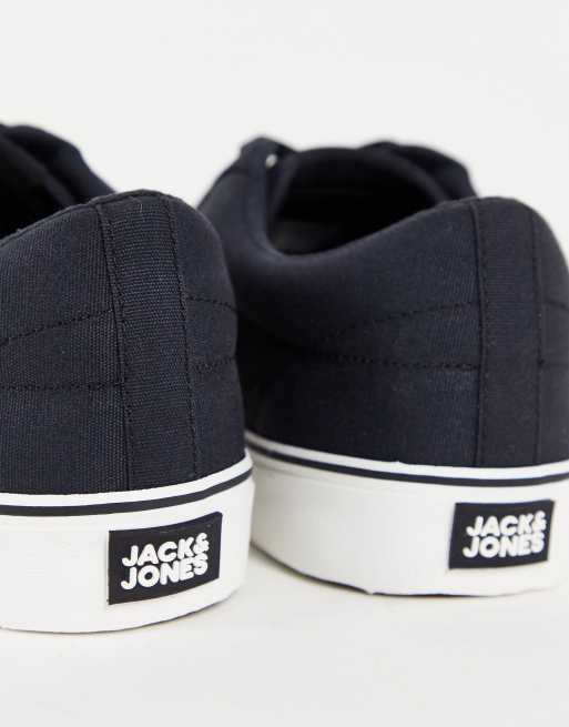 Jack Jones plimsolls in black ASOS