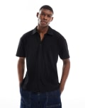 [Jack & Jones] Jack & Jones plisse shirt in black XL Black