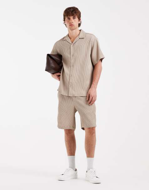 Jack & Jones - Plissé short in beige, deel van co-ord set - view 1