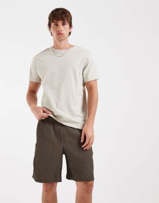 Plissee-Shorts in Hellbraun Braun 2XL