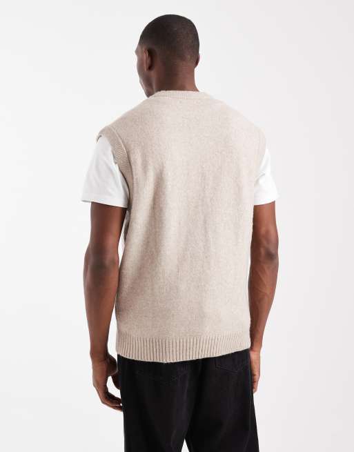 Jack & Jones - Pluizig gebreid hemdje in beige, 3 van 5