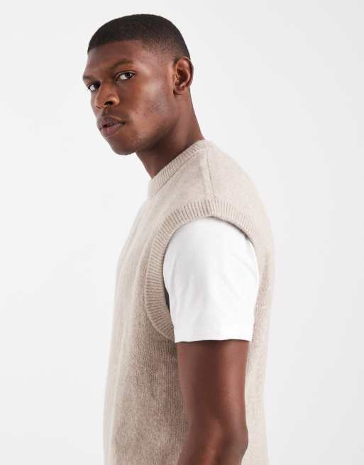 Jack & Jones - Pluizig gebreid hemdje in beige, 4 van 5
