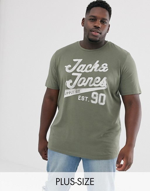 Jack & Jones Plus Originals big logo t-shirt