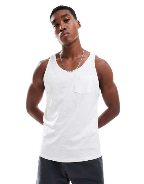 Jack & Jones pocket singlet in white - view 1