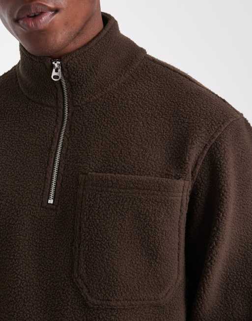 Jack & Jones - Polaire à demi-fermeture éclair - Marron, 5 de 5