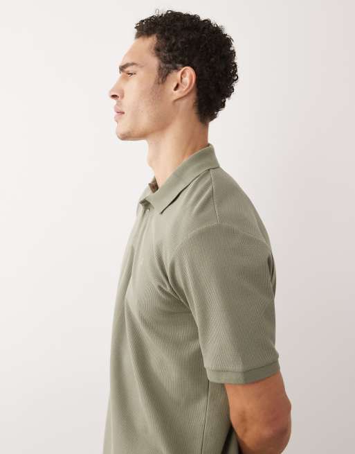 Jack & Jones - Polo a nido d'ape kaki, 4 di 5