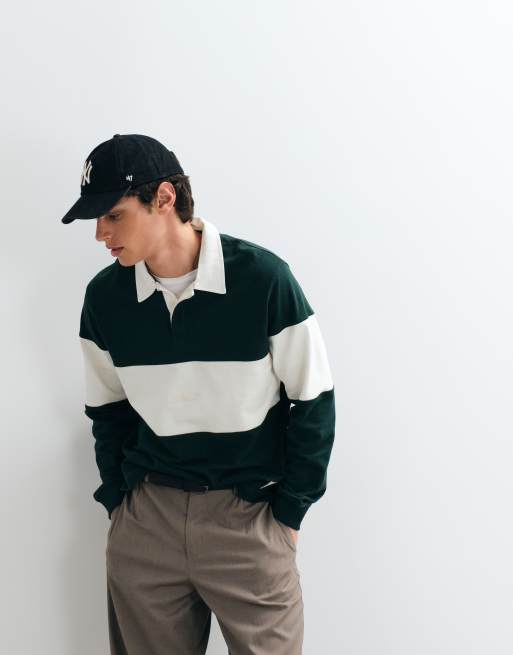 Jack & Jones - Polo de rugby effet color block - Vert et blanc, 4 de 5