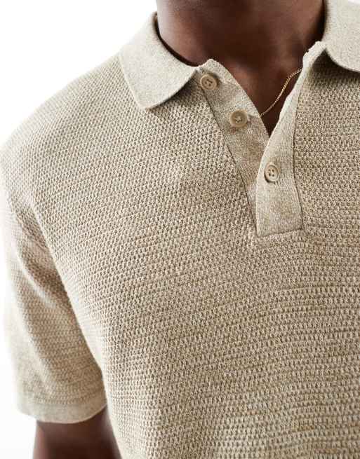 Jack & Jones - Polo en maille - Beige texturé, 2 de 4