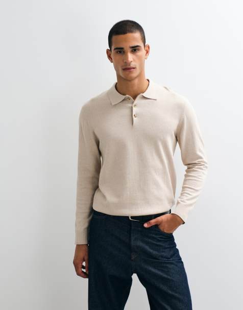Jack & Jones polo en maille boutonné essentiel beige - view 1