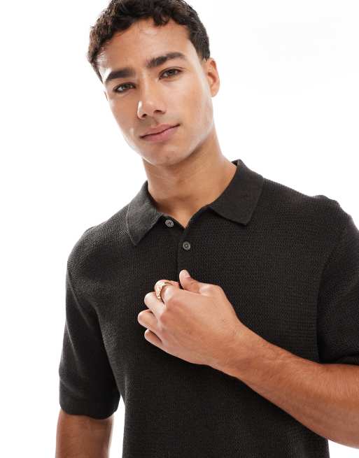 Jack & Jones - Polo manches courtes en maille - Marron, 3 de 4