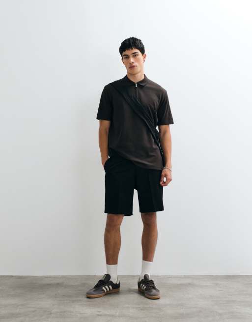 Jack & Jones - Polo marrón de manga corta con cremallera, 3 de 5