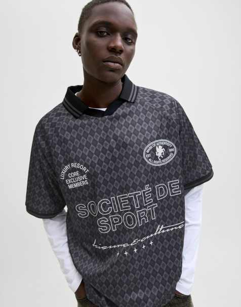 Jack & Jones - Polo met print in grijs - view 1