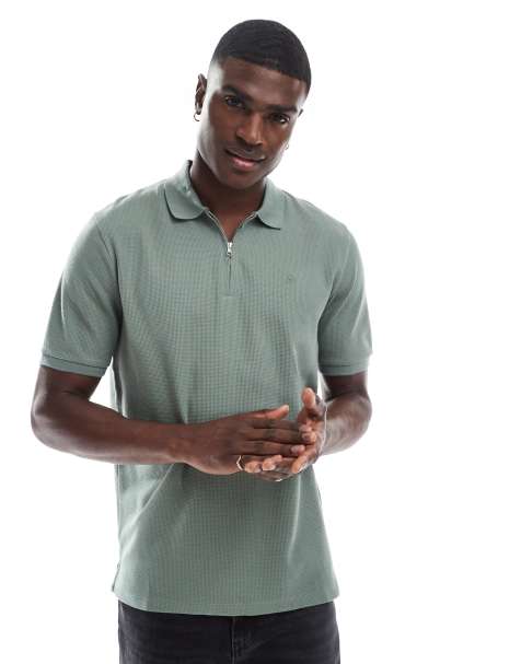 Jack & Jones - Polo met rits in groen - view 1