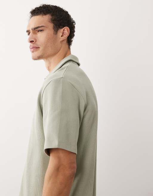 Jack & Jones - Polo met split in de hals in saliegroen, 4 van 5