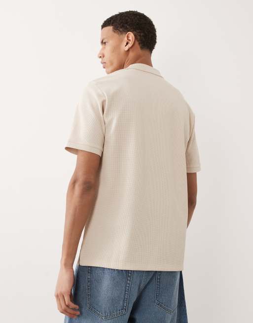 Jack & Jones - Polo met wafelstructuur in crème, 3 van 5