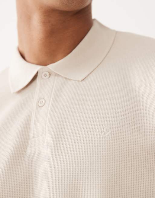 Jack & Jones - Polo met wafelstructuur in crème, 4 van 5