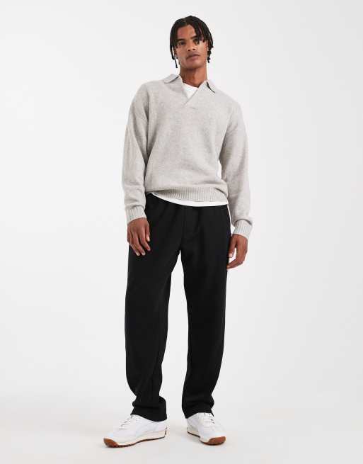 Jack & Jones – Polo-Pullover aus Bouclé in Grau, 2 von 5