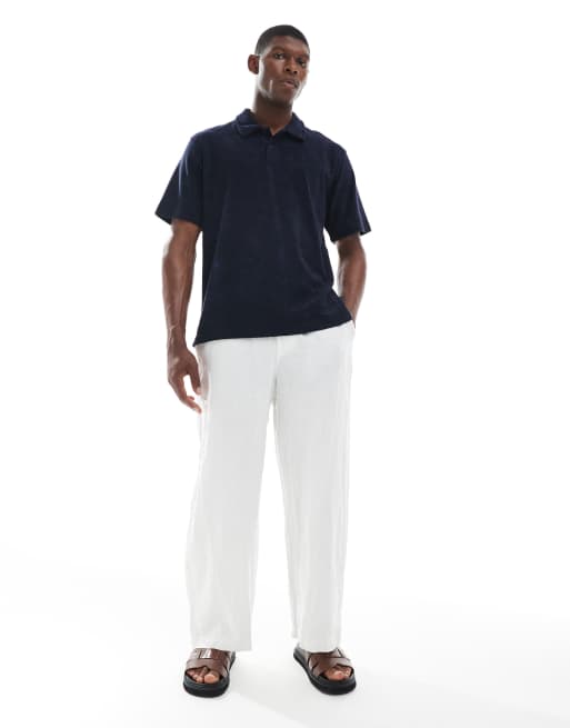 Jack & Jones - Polo van badstof in marineblauw, 2 van 5